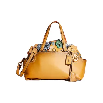 COACH Rowan Glove Tanning Tote Bag Shopping Bag Shoulder Bag Crossbody Bag Large Size Women's Brass