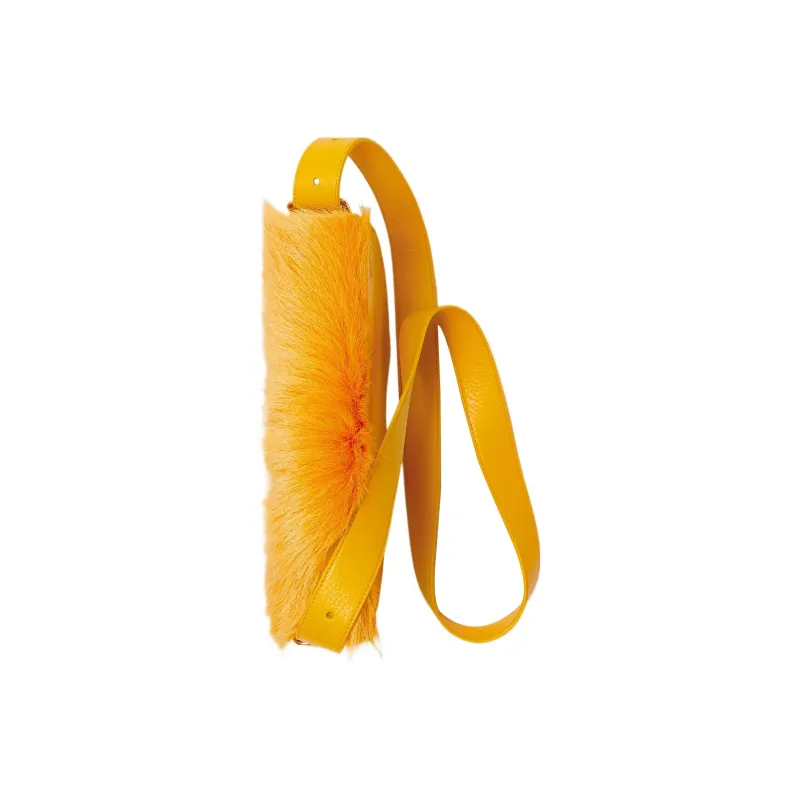 Burberry Calfskin With Cashmere Blend Shoulder Bag Crossbody Bag Regular Women's Touch Me Not Yellow-3