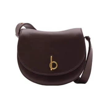 Burberry Calfskin Shoulder Bag Crossbody Bag Medium Size Women's Berry Color