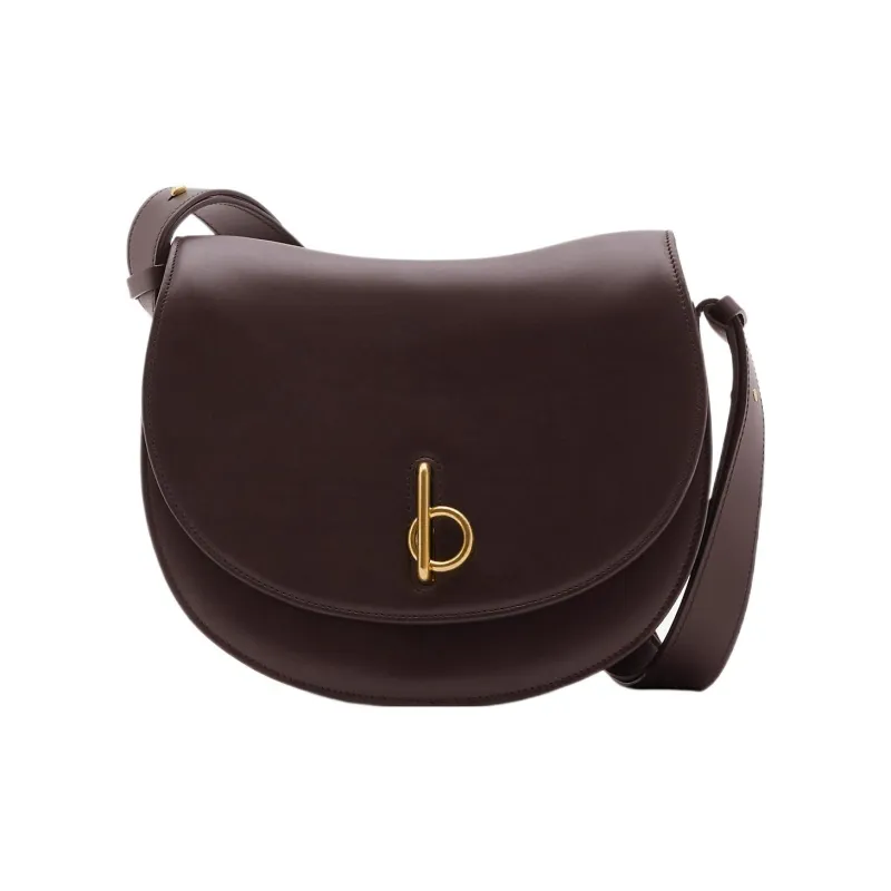 Burberry Calfskin Shoulder Bag Crossbody Bag Medium Size Women's Berry Color-0