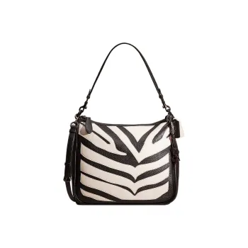 COACH Cary Leather Tote Bag Shopping Bag Crossbody Bag Shoulder Bag Large Size Women's Black White