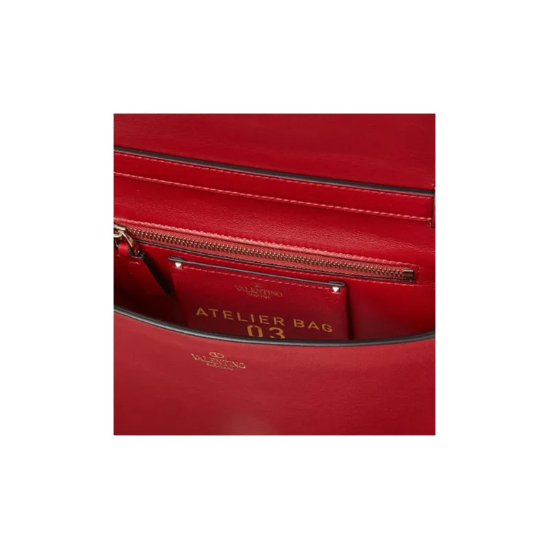 Valentino Atelier Sheepskin Leather Messenger Bag Shoulder Bags Handbags Women's Red-3