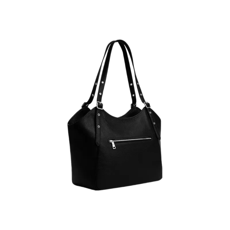 COACH Zip Shoulder Bag Leather Tote Bag Shopping Bag Handbag Shoulder Bags Women's Black-1