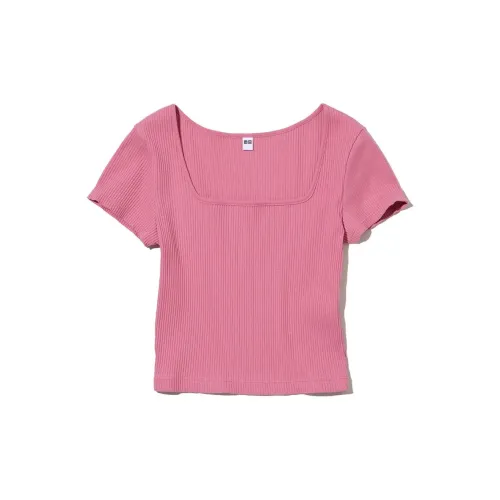 UNIQLO T-Shirts Women's Peach Pink