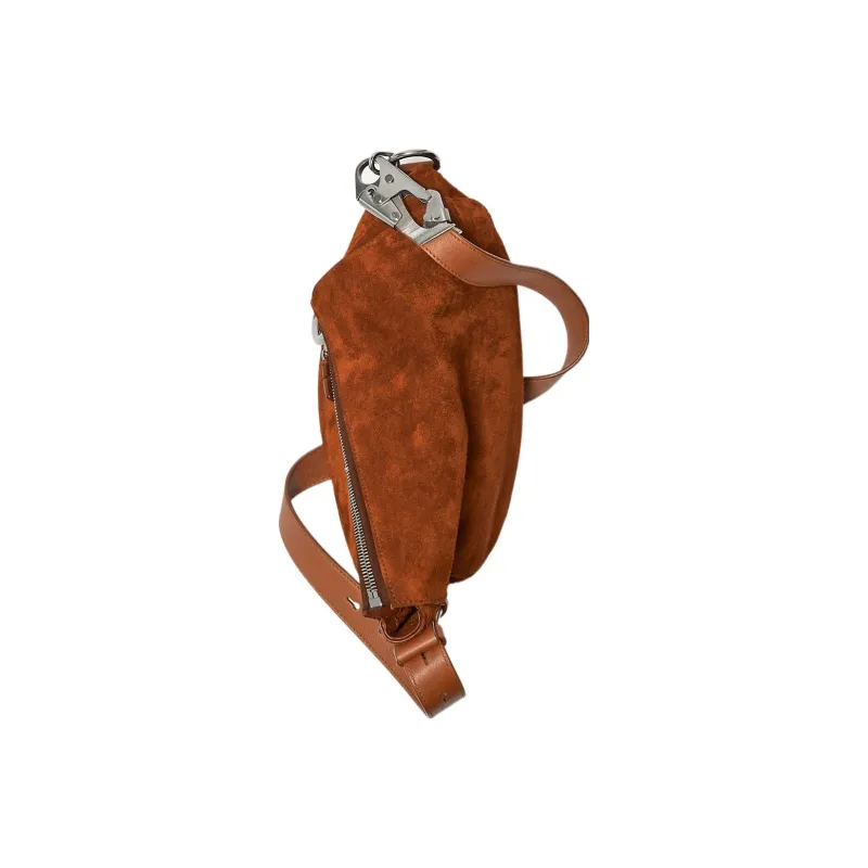 Burberry Calfskin Suede Leather Shoulder Bag, Crossbody Bag Small Size Women's Warm Coffee-3