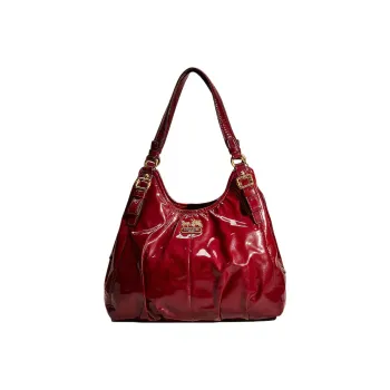 COACH Madison Patent Leather Shoulder Bag Handbags Shoulder Bags Large Size Women's Red