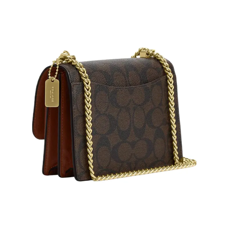 COACH Klare Canvas With Leather Shoulder Bag Crossbody Bag Mini Women's Redwood & Umber-1