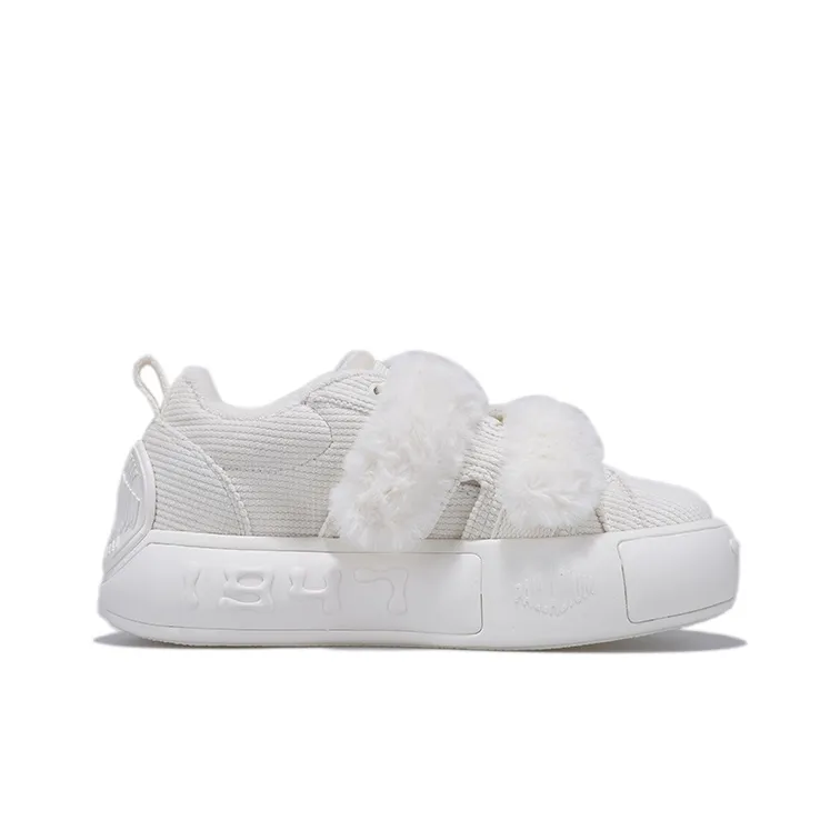 Palladium Warm Slip Resistant Low Top Skateboard Shoes Women's White-1