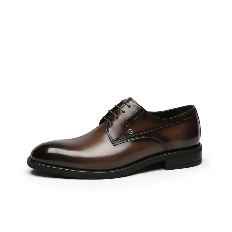 GOLDLION Dress Shoes Men Low Top Black, Gray, And Light Brown-1