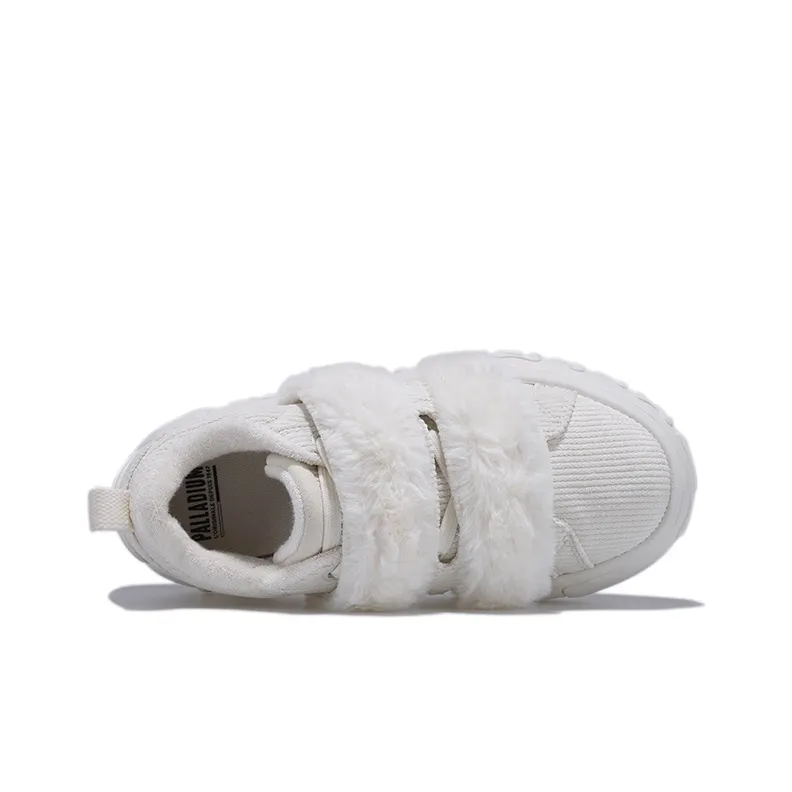 Palladium Warm Slip Resistant Low Top Skateboard Shoes Women's White-4