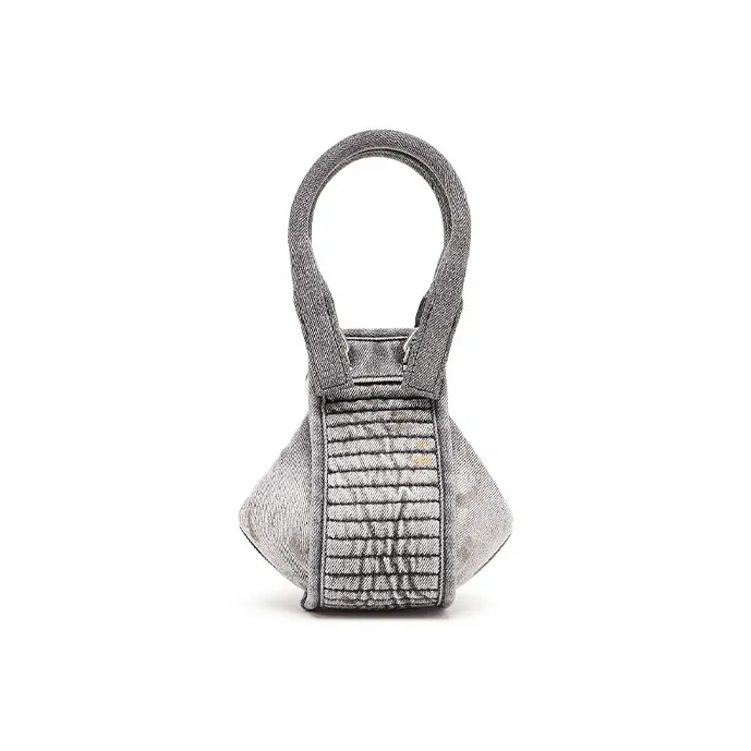 DIESEL Denim Shoulder Bag, Crossbody Bag, Handbag Extra Mini Women's Black Gray-3