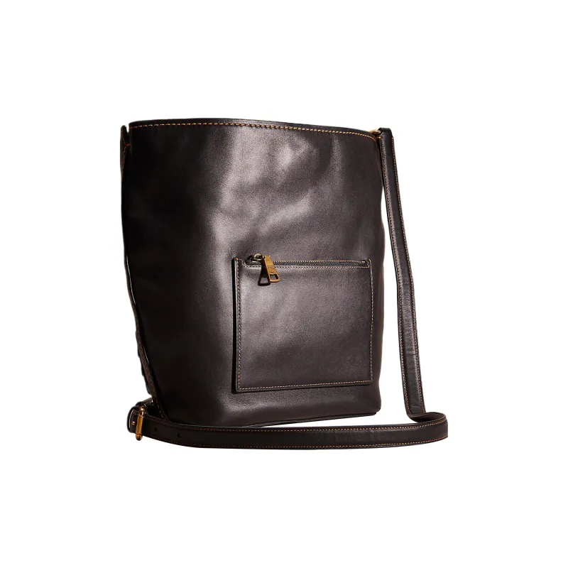 COACH Glove Tanning Tote Bag, Shopping Bag, Crossbody Bag, Shoulder Bag Tubas Women's Black-1