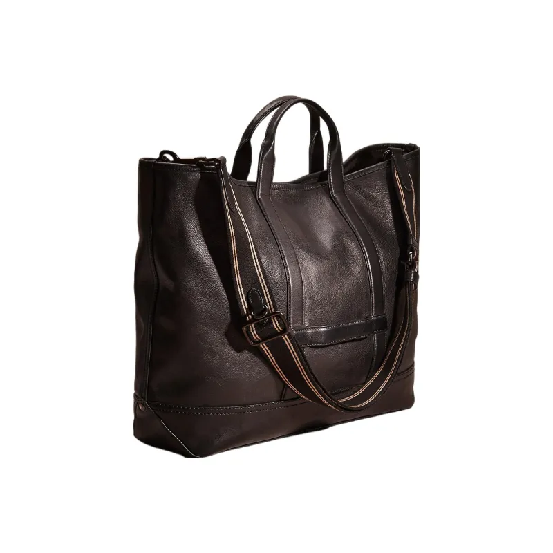 COACH Turnlock Calfskin Tote Shopping Bag Tote Bag Handbag Large Size Women's Black-1
