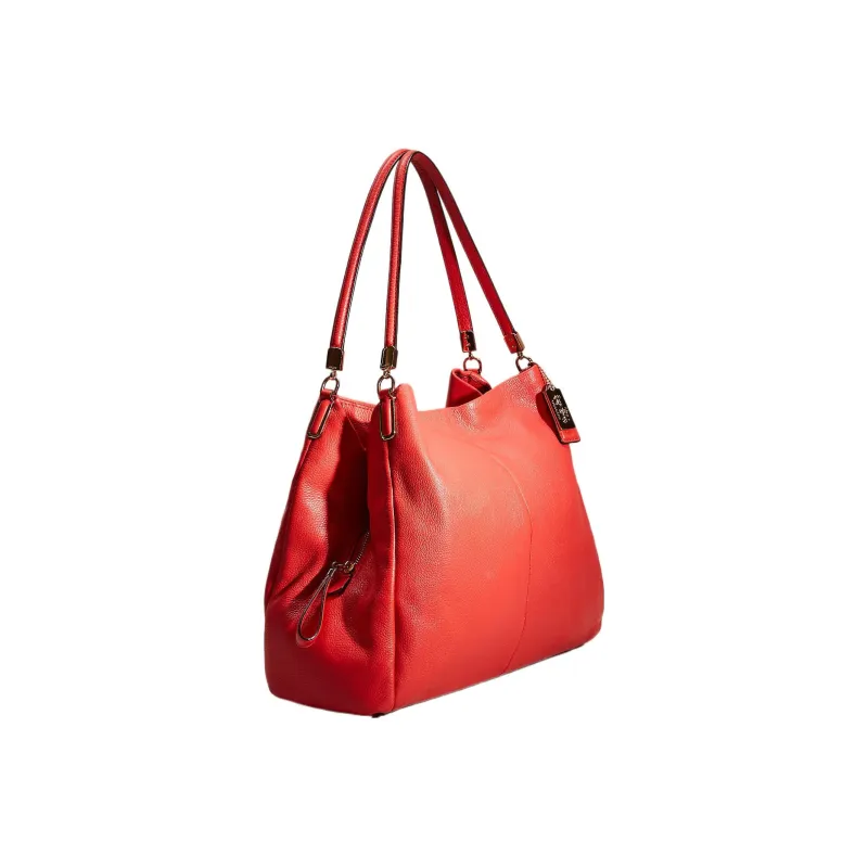 COACH Phoebe Leather Hobo Bag Handbag Shoulder Bag Large Size Women's Red-1