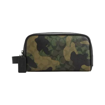 COACH Canvas With Calfskin Bag Accessory Small Size Men's Camouflage