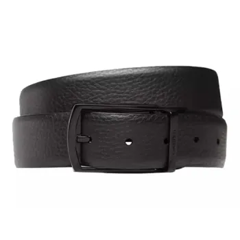 CK/Calvin Klein Letter Logo Pin Buckle Leather Belts Men's Black Width 3.5CM