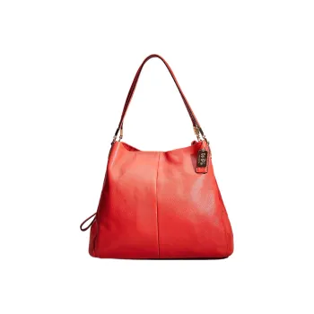 COACH Phoebe Leather Hobo Bag Handbag Shoulder Bag Large Size Women's Red