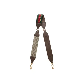 GUCCI Canvas With Leather Bag Straps Women's Brown