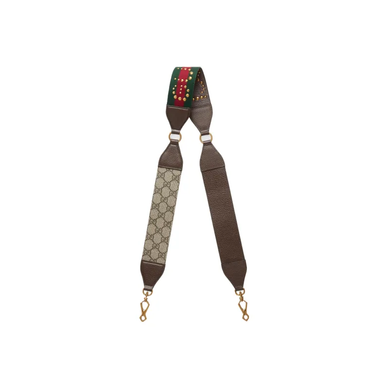 GUCCI Canvas With Leather Bag Straps Women's Brown-0