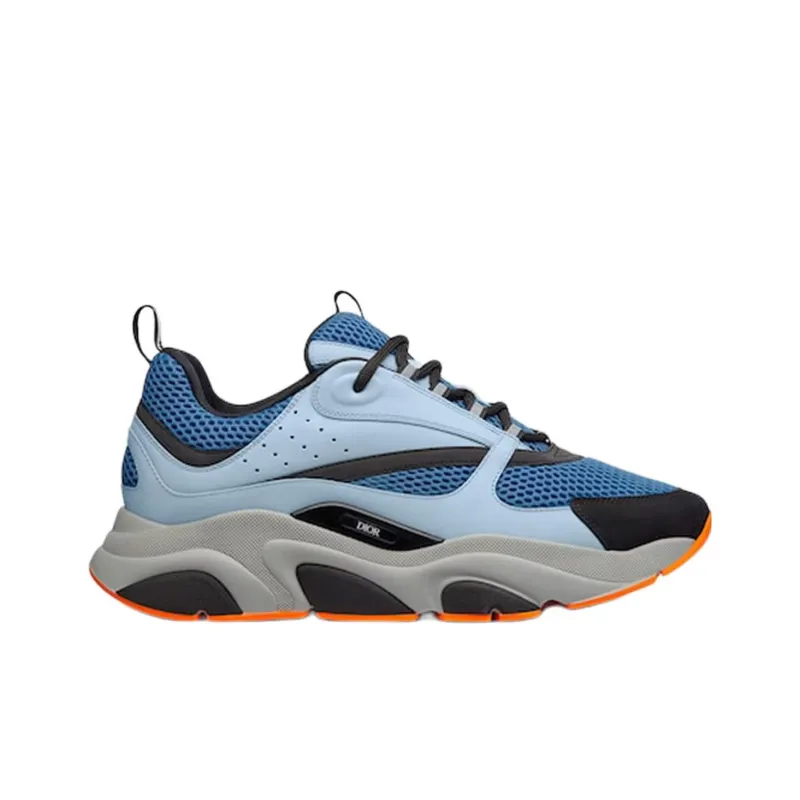 DIOR B22 Blue Technical Mesh Light Blue Grey Orange-1