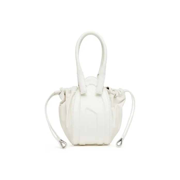 DIESEL Cowhide With Sheepskin Bucket Bags Shoulder Bag Crossbody Bag Handbag Regular Women's White-0