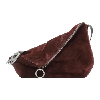 Burberry Calfskin With Suede Shoulder Bag, Crossbody Bag Large Size Women's Cocoa Brown