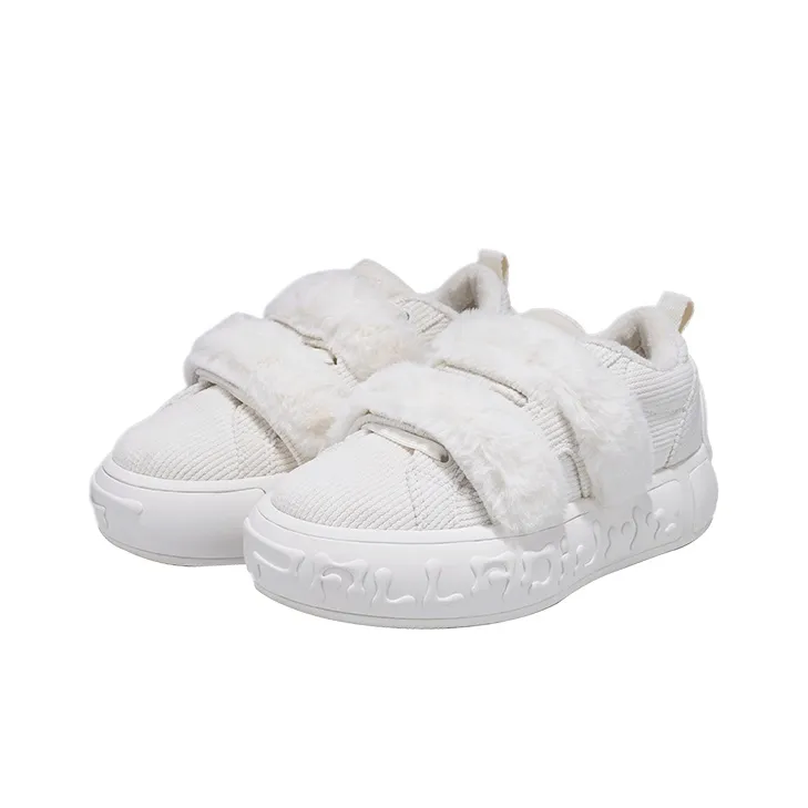 Palladium Warm Slip Resistant Low Top Skateboard Shoes Women's White-2