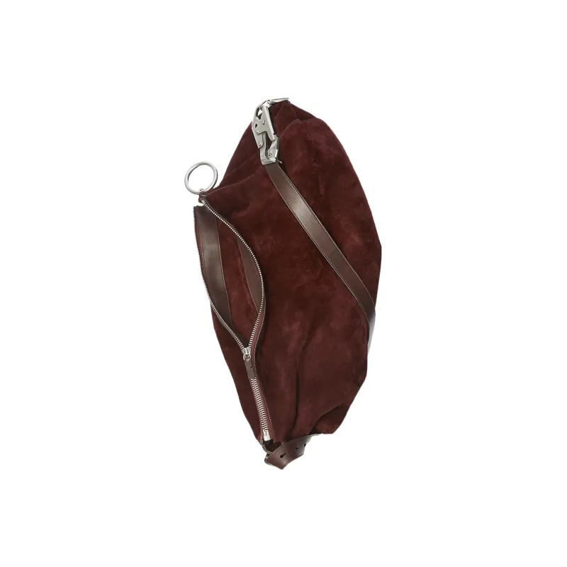 Burberry Calfskin With Suede Shoulder Bag, Crossbody Bag Large Size Women's Cocoa Brown-3