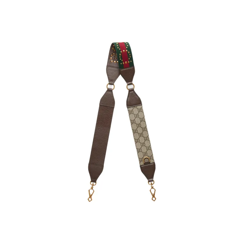 GUCCI Canvas With Leather Bag Straps Women's Brown-1
