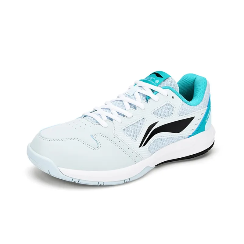 LiNing Feather The Flash 1.0 Slip Resistant Low Top Badminton Shoes Unisex Cloud Porcelain Blue Black-1