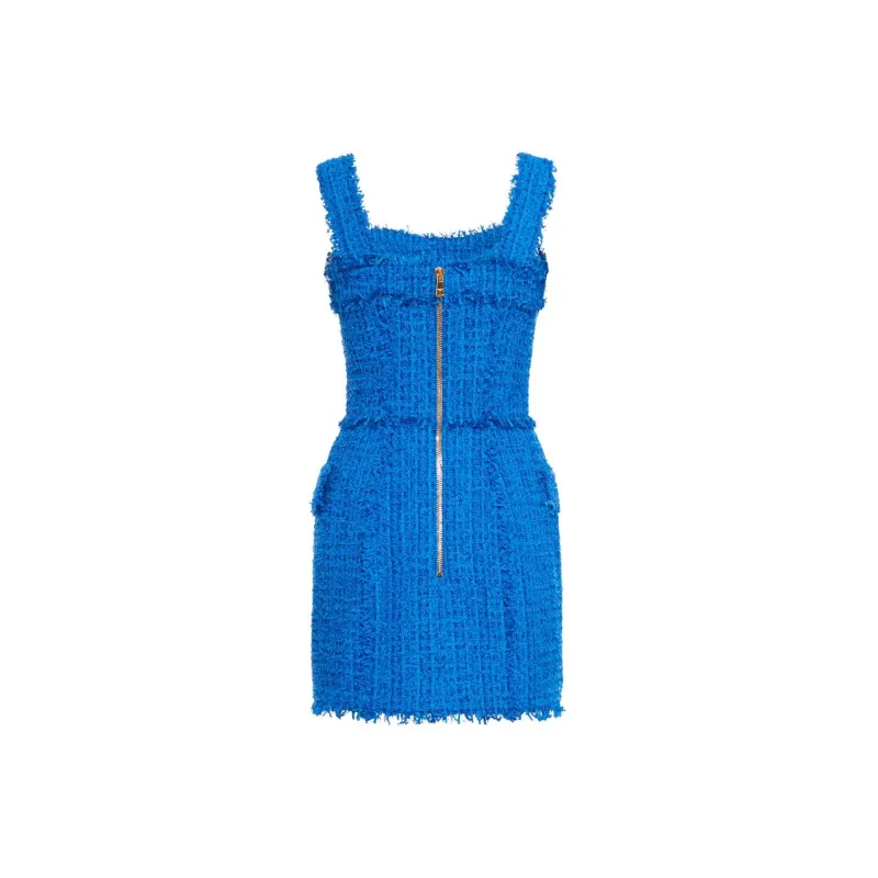 BALMAIN Sleeveless Dresses Women's Blue-1