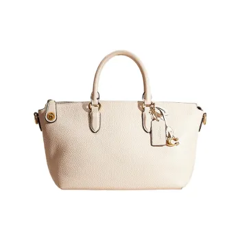 COACH Cara Leather Dumpling Bag, Handbag, Shoulder Bag, Crossbody Bag Large Size Women's White