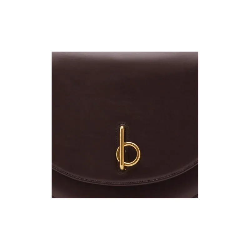 Burberry Calfskin Shoulder Bag Crossbody Bag Medium Size Women's Berry Color-4