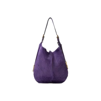 Burberry Goatskin Combined With Calfskin Handbag Shoulder Bag Women's Ribbon Purple
