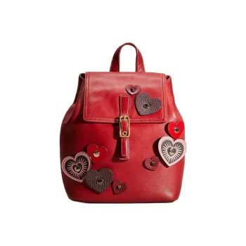 COACH Legacy Leather Backpack Large Size Women's Red
