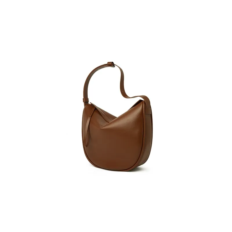 CHICWIND Cow Leather Underarm Dumpling Bag Shoulder Bag Women's Black, Macchiato Color-10
