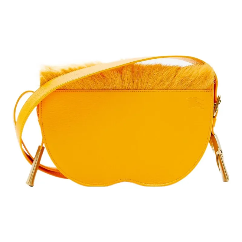 Burberry Calfskin With Cashmere Blend Shoulder Bag Crossbody Bag Regular Women's Touch Me Not Yellow-2