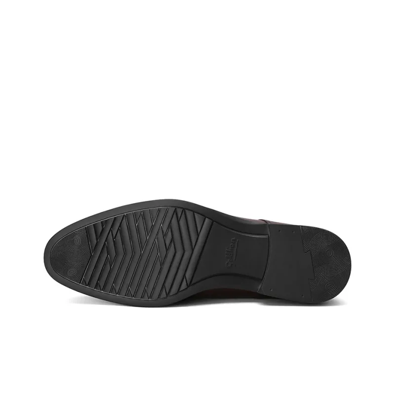 GOLDLION Dress Shoes Men Low Top Brown/Black-3