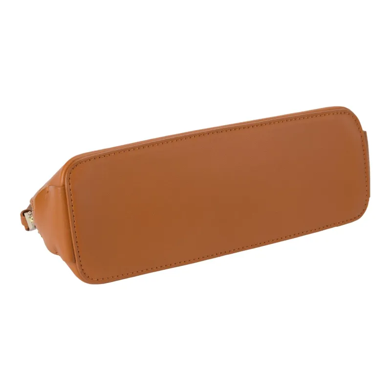 Chloe Bright Calfskin Clutch Makeup Bag Women's Caramel-3