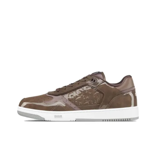 DIOR B27 Low Plum Patent DIOR Oblique Gravity Embossed