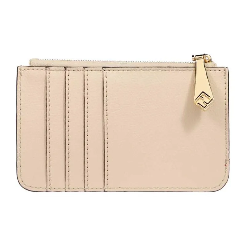 FENDI FF Diamonds Series Calfskin Coin Purses Key Pouches Regular Women's Orange/Beige-1