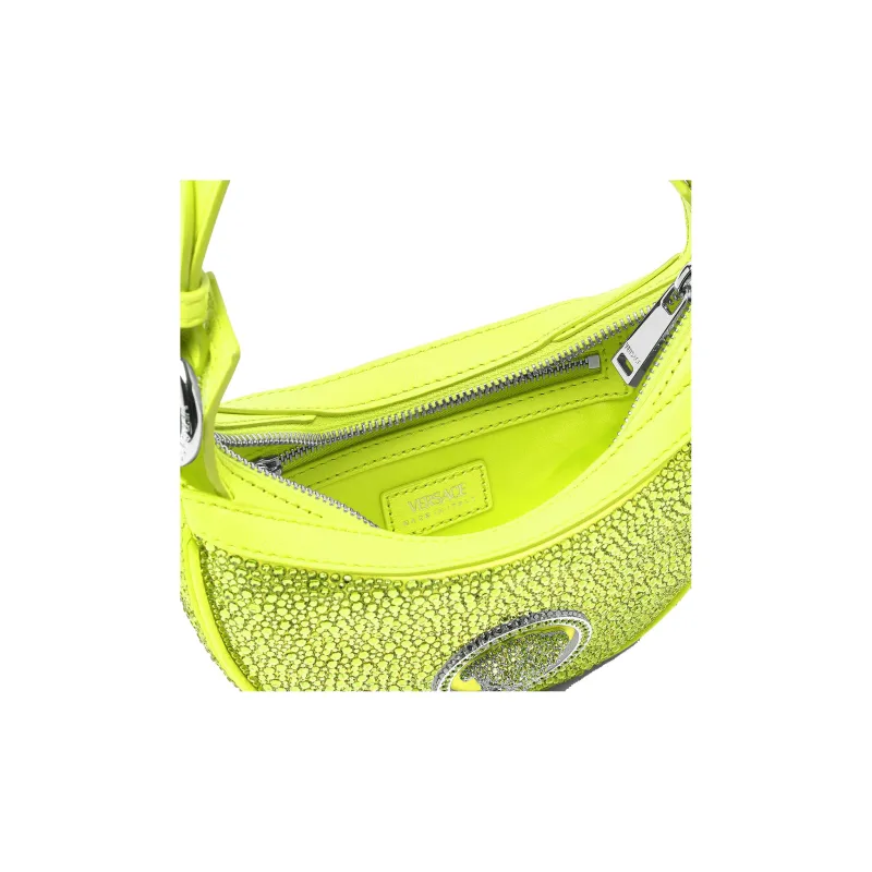 VERSACE Sheepskin Hobo Biker Shoulder Bag Handbag Small Size Women's Fluorescent Color-3