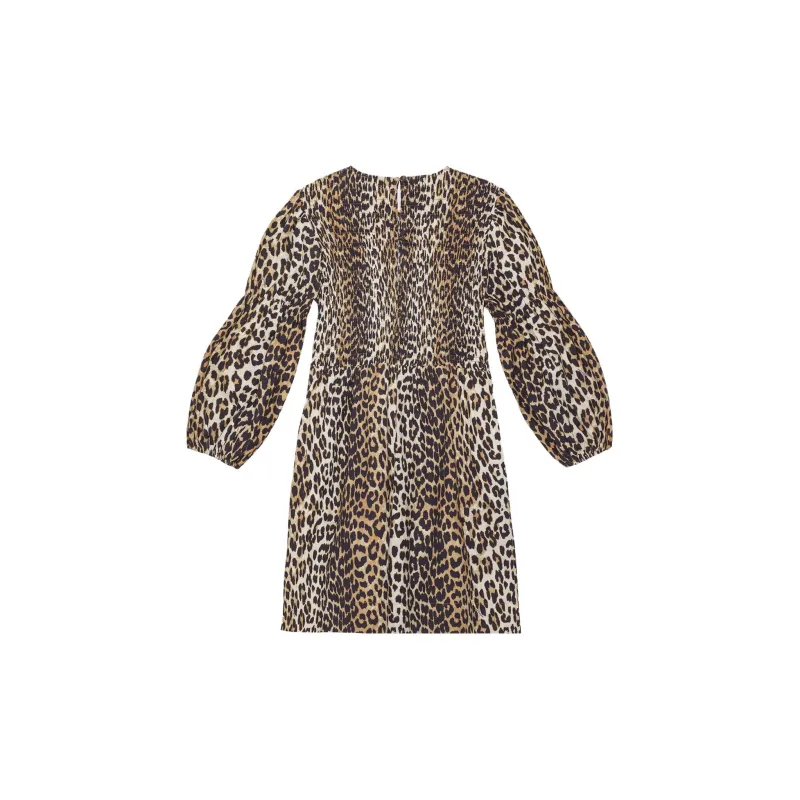 GANNI Long-Sleeved Dresses Women's Leopard Print-1