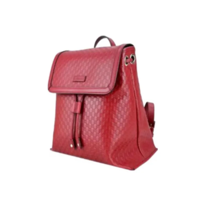 GUCCI Leather Backpack Women's Red-1