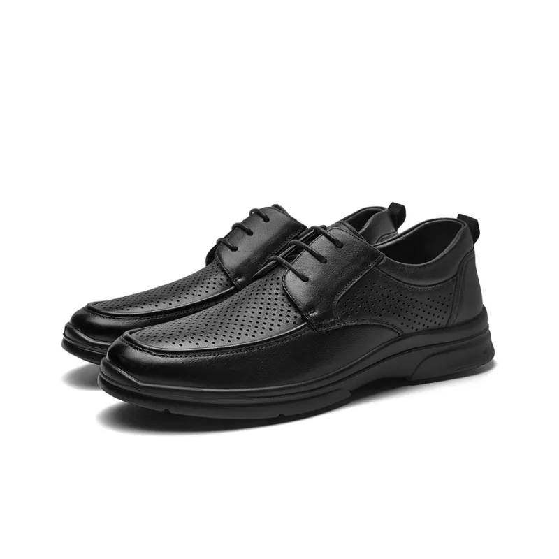 AOKANG Dress Shoes Men Low Top Black-2