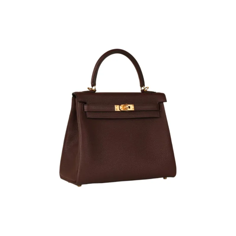 HERMES Kelly Togo Calfskin Kelly Bag Handbags Women's Saddle Red-1