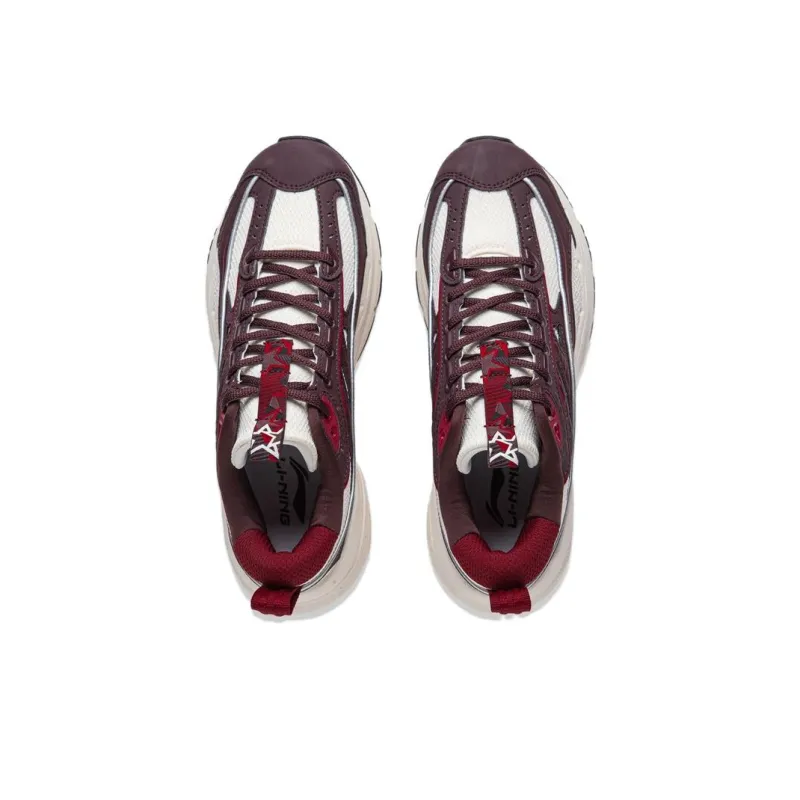 LiNing Comet LITE LITE Anti Slip Wear Resistant Low Top Casual Shoes Women's Dark Red-3