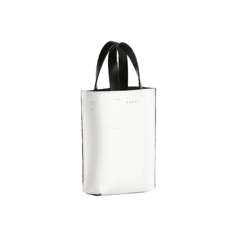 MARNI Museo Calfskin Shoulder Bag, Crossbody Bag, Handbag Regular Women's White/Black/Pink-1