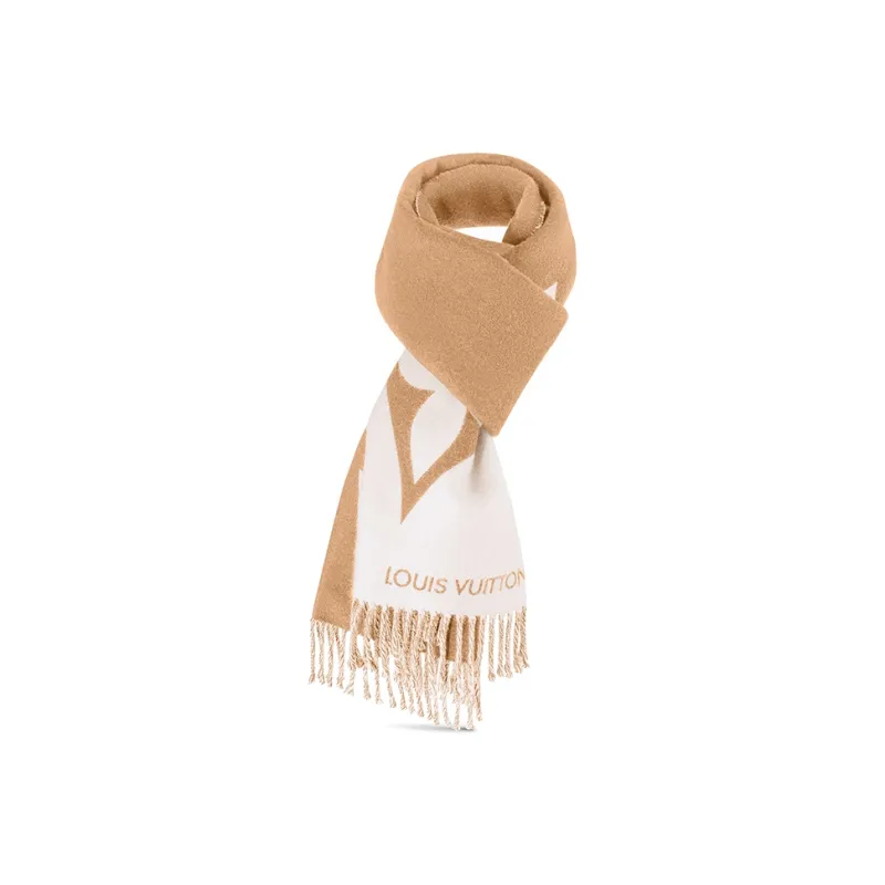 LOUIS VUITTON GRAPHIC DUAL Knit Scarves Men's Umber-2