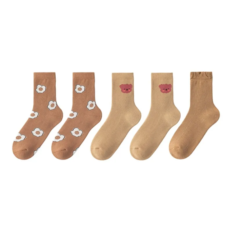 MIIOW Mid Calf Socks Women's 5 Pack-5